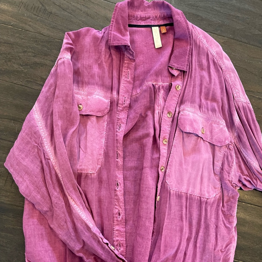 Anthropologie Pilcro pink Button down size small